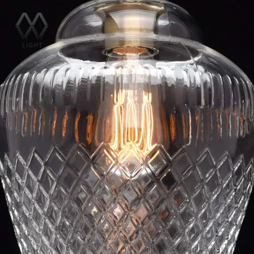 Светильник подвесной Аманда 481012001 MW-Light прозрачный 1 лампа, основание античное бронза в стиле классика  фото 4