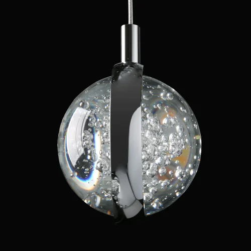 Светильник подвесной LED Капелия 730011601 DeMarkt прозрачный 1 лампа, основание хром в стиле современный  фото 6