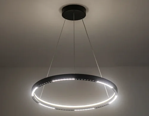 Светильник подвесной LED FL5852 Ambrella light чёрный 1 лампа, основание чёрное в стиле современный хай-тек кольца фото 3