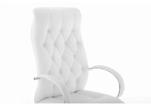 Компьютерное кресло Osiris white / satin chrome 15425 Woodville, белый/экокожа, ножки/металл/хром, размеры - ****620* фото 8