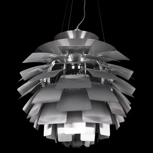 Светильник подвесной Artichoke 10156/600 Silver LOFT IT серебряный 3 лампы, основание белое в стиле флористика арт-деко  фото 3