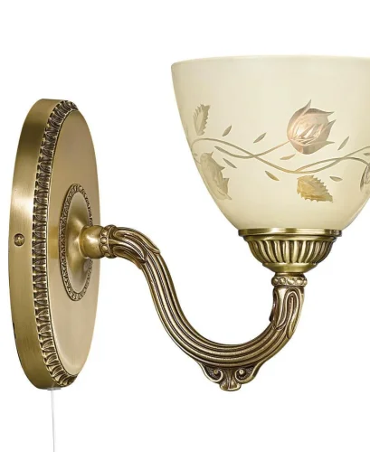 Бра с выключателем A 6258/1  Reccagni Angelo бежевый на 1 лампа, основание античное бронза в стиле классический  фото 2