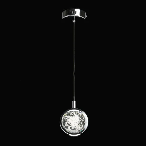 Светильник подвесной LED Капелия 730011601 DeMarkt прозрачный 1 лампа, основание хром в стиле современный  фото 2