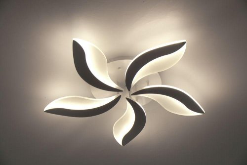 Люстра потолочная LED с пультом 10214/SG (60W) Escada белая на 1 лампа, основание белое в стиле флористика с пультом фото 4