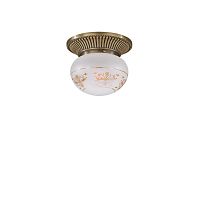 Светильник потолочный PL 7705/1 Reccagni Angelo прозрачный белый 1 лампа, основание античное бронза в стиле классический 