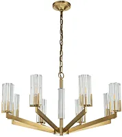 Люстра подвесная Malone 6035-8 BR CL Belfast прозрачная на 8 ламп, основание латунь в стиле современный Люстра подвесная Malone 6035-8 BR CL Belfast прозрачная на 8 ламп, основание латунь в стиле современный