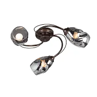 Люстра потолочная V4937-7/3PL Vitaluce чёрная серая на 3 лампы, основание бронзовое в стиле современный 
