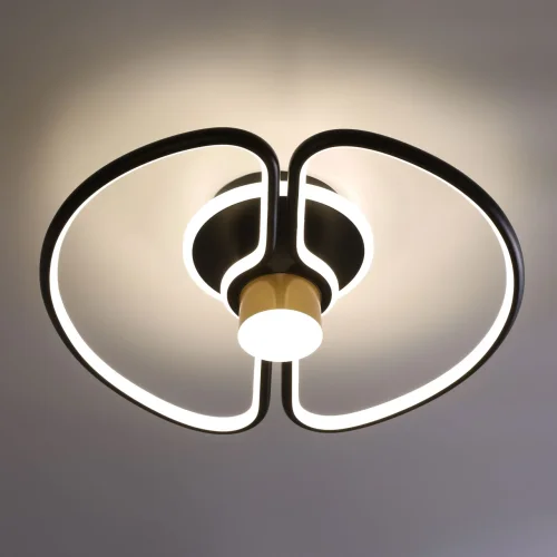 Люстра потолочная LED Толедо 312012501 DeMarkt белая чёрная на 1 лампа, основание чёрное в стиле современный хай-тек  фото 4
