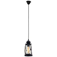 Cветильник подвесной лофт BRADFORD 49213 Eglo прозрачный 1 лампа, основание чёрное в стиле лофт 