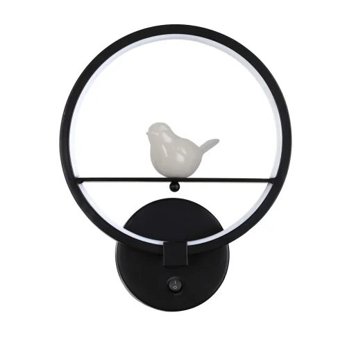 Бра с выключателем LED Passer 2063-1W Favourite чёрный на 1 лампа, основание чёрное в стиле современный птички
