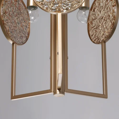 Люстра на штанге Илоника 451012503 MW-Light золотая янтарная на 3 лампы, основание золотое в стиле современный арт-деко  фото 9