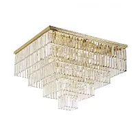 Люстра потолочная хрустальная Avellino E 1.2.75.100 G Dio D'Arte прозрачная на 17 ламп, основание золотое в стиле ампир арт-деко барокко классика 