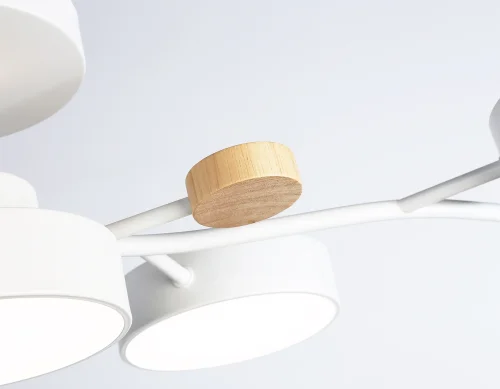 Люстра потолочная LED с пультом FL4834 Ambrella light белая на 1 лампа, основание белое в стиле современный хай-тек с пультом фото 3
