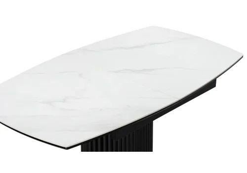 Керамический стол Фестер 160(205)х90х76 белый мрамор / черный 572421 Woodville столешница белая из керамика фото 6