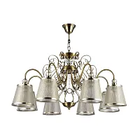 Люстра подвесная Driana FR2405-PL-08-BZ Freya бежевая на 8 ламп, основание античное бронза в стиле классический Люстра подвесная Driana FR2405-PL-08-BZ Freya бежевая на 8 ламп, основание античное бронза в стиле классический