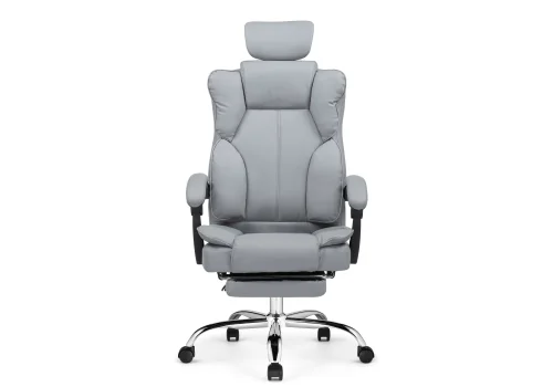 Компьютерное кресло Baron light gray 15635 Woodville, серый/экокожа, ножки/металл/хром, размеры - *1360***640*640 фото 4