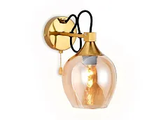 Бра с выключателем TR9065 Ambrella light янтарный 1 лампа, основание бронзовое в стиле лофт современный 