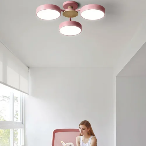 Люстра потолочная MOVE 3 Pink 178246-26 ImperiumLoft розовая на 3 лампы, основание розовое в стиле скандинавский  фото 10