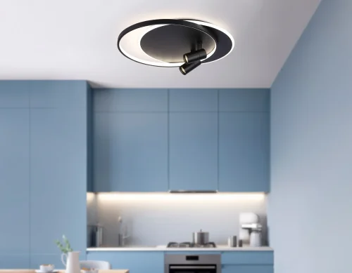 Светильник потолочный LED с пультом FL51393 Ambrella light чёрный 1 лампа, основание чёрное в стиле хай-тек современный  фото 12
