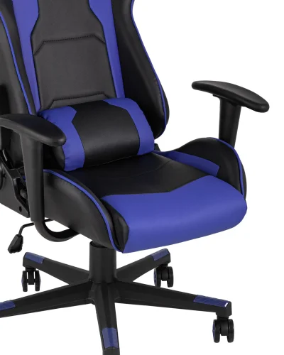 Кресло спортивное TopChairs Diablo, синее УТ000004577 Stool Group, синий/экокожа, ножки/металл/чёрный, размеры - ****640*530 фото 7