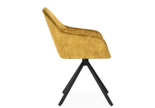 Кресло Дакота крутящиеся желтое / черное 571398 Woodville, жёлтый/велюр, ножки/металл/чёрный, размеры - ****670*700мм фото 5