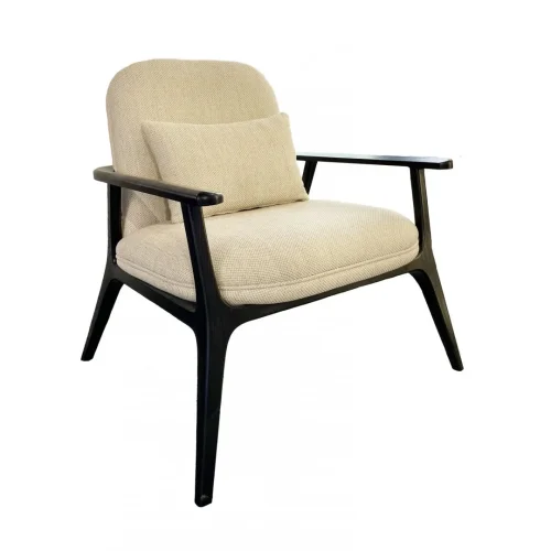 Кресло Fox 701138 Milosh Tendence, бежевый/текстиль, ножки/дерево/чёрный, размеры - ***770*850*мм