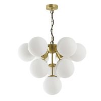 Люстра подвесная Botrus 2733-10P Favourite белая на 10 ламп, основание золотое в стиле кантри шар