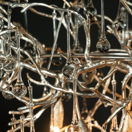 Люстра подвесная Bijout 10067/1500 SG LOFT IT прозрачная серебряная на 15 ламп, основание серебряное в стиле арт-деко ветви фото 14