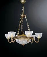 Люстра подвесная  L 6352/6+3 Reccagni Angelo белая на 9 ламп, основание золотое в стиле классический 