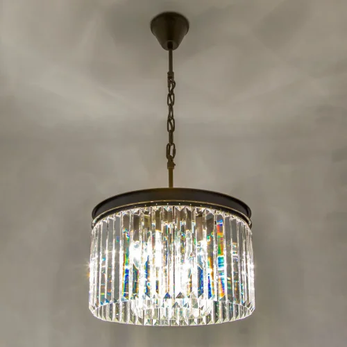 Люстра подвесная Мартин CL332081 Citilux прозрачная на 8 ламп, основание коричневое венге в стиле классический современный  фото 2
