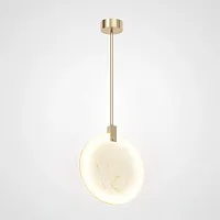 Светильник подвесной MARBLE D30 182052-26 ImperiumLoft белый 1 лампа, основание латунь в стиле современный 