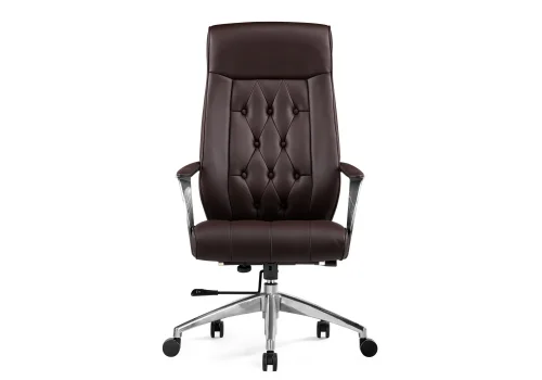 Компьютерное кресло Sarabi brown 15742 Woodville, коричневый/экокожа, ножки/металл/хром, размеры - *1310***690*690 фото 2