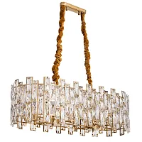 Люстра подвесная хрустальная Medea 1684/01 SP-10 Divinare прозрачная на 10 ламп, основание золотое в стиле модерн 