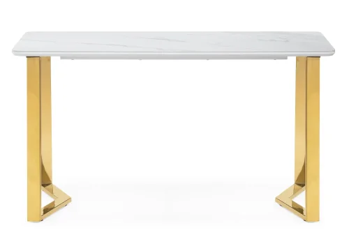 Керамический стол Селена 1 160х90х77 белый мрамор / золото 572184 Woodville столешница белая из керамика фото 2