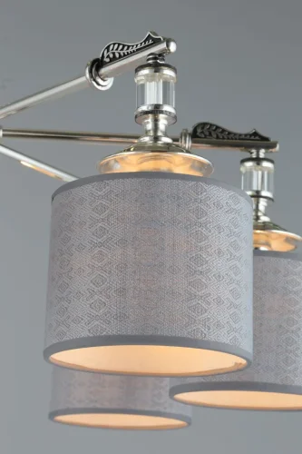 Люстра потолочная Rovigo OML-64317-07 Omnilux бежевая на 7 ламп, основание серебряное в стиле классический  фото 2