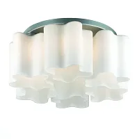 Люстра потолочная Onde SL116.502.06  St-Luce белая на 6 ламп, основание никель в стиле современный 