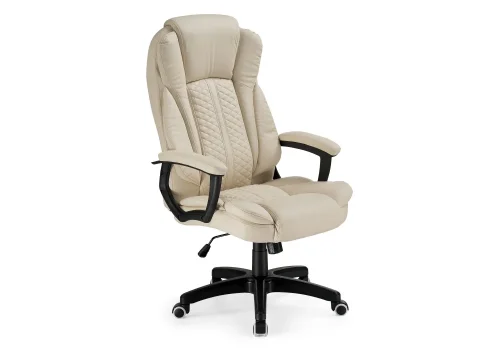 Компьютерное кресло Longo cream 11489 Woodville, бежевый/искусственная кожа, ножки/пластик/чёрный, размеры - *550***650*720 фото 5