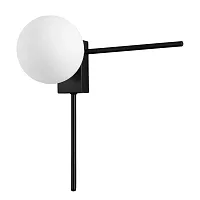 Бра LORO AP1 V1 BLACK Crystal Lux белый 1 лампа, основание чёрное в стиле современный 