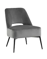 Кресло лаунж Бостон велюр тёмно-серый УТ000035316 Stool Group, серый/велюр, ножки/металл/чёрный, размеры - ****730*600мм