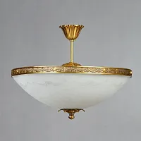 Люстра на штанге  MERIDA 0848/50 PL AB AMBIENTE by BRIZZI белая на 8 ламп, основание бронзовое в стиле классический 