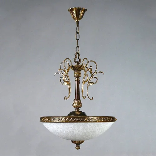 Люстра подвесная  SEVILLE 02140 PB AMBIENTE by BRIZZI белая на 5 ламп, основание бронзовое в стиле классический 