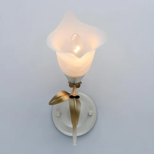 Бра Восторг 242027601 MW-Light белый на 1 лампа, основание белое в стиле классический кантри флористика  фото 3