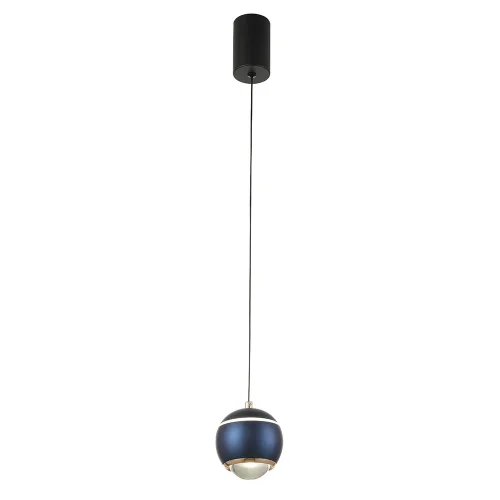 Светильник подвесной LED CARO SP LED BLUE Crystal Lux синий 1 лампа, основание чёрное в стиле современный шар фото 2