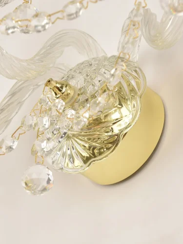 Бра 108B/3/141 G Bohemia Ivele Crystal без плафона на 3 лампы, основание золотое прозрачное в стиле классический balls фото 2