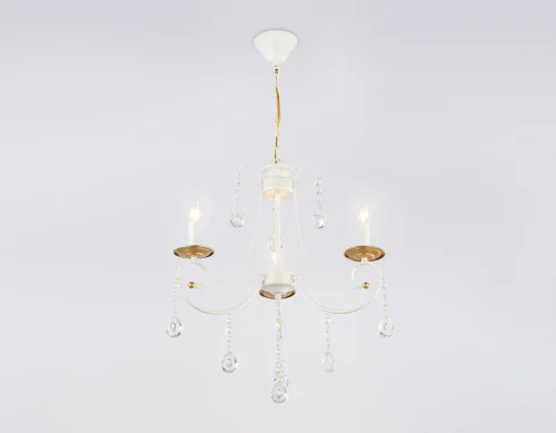 Люстра подвесная TR4915 Ambrella light без плафона на 3 лампы, основание белое в стиле кантри прованс  фото 3