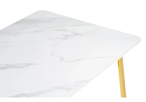Керамический стол Селена 1 180х90х77 белый мрамор / золото 572188 Woodville столешница белая из керамика фото 4