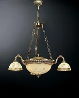 Люстра подвесная  L 6308/3+3 Reccagni Angelo жёлтая на 6 ламп, основание золотое в стиле классический 