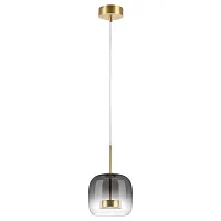 Светильник подвесной LED Cupola 804008 Lightstar чёрный серый 1 лампа, основание золотое в стиле арт-деко 