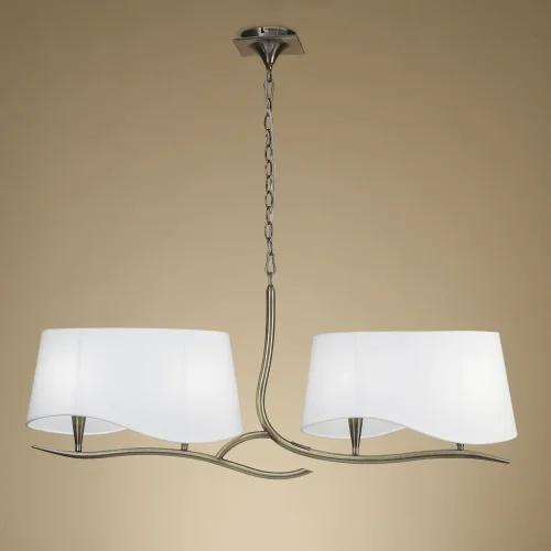 Люстра подвесная  NINETTE CUERO - PANT. CREMA 1921 Mantra белая на 4 лампы, основание бронзовое в стиле современный  фото 3