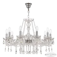 Люстра подвесная 116/10/240 Ni Bohemia Ivele Crystal без плафона на 10 ламп, основание никель прозрачное в стиле классический sp Люстра подвесная 116/10/240 Ni Bohemia Ivele Crystal без плафона на 10 ламп, основание никель прозрачное в стиле классический sp